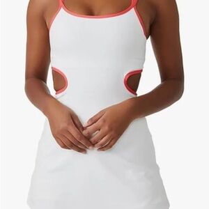 Free People White Dress with Coral Accents